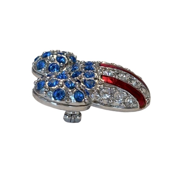 VINTAGE SWAROVSKI CRYSTAL DISNEY Brooch pin Mickey Mouse Icon American flag - Picture 5 of 9